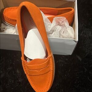 GAP Bright Orange Suede Loafers